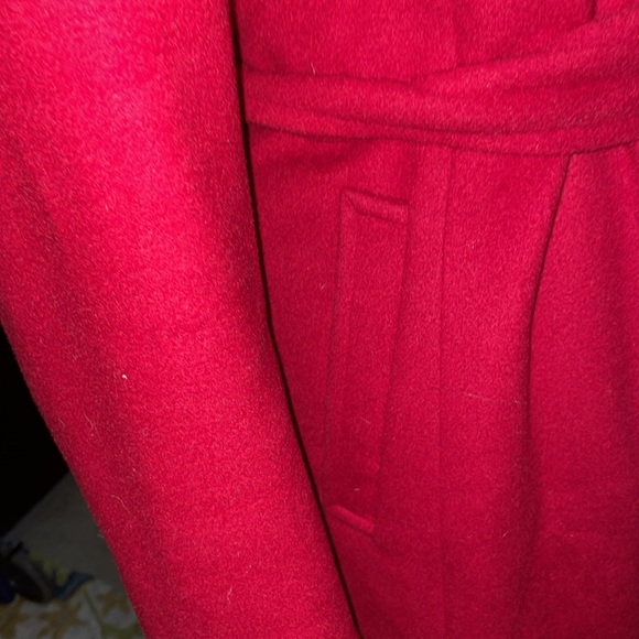 Women’s VINTAGE ELLEN TRACY 90’s with hood 100% wool lined coat sz 10 EUC Belt - Picture 6 of 15